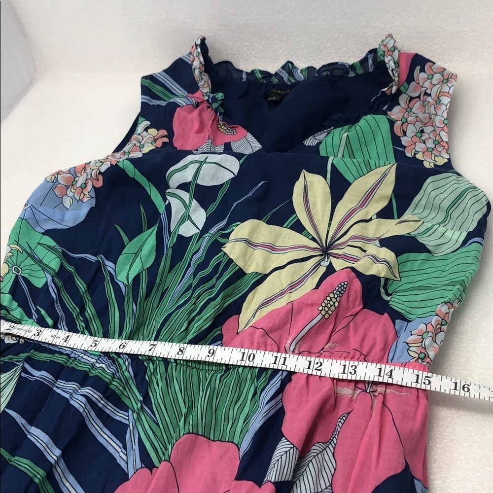 TALBOTS Voile Hibiscus Maxi Dress Cotton Tropical Hawaiian Vacation Size 8 - Picture 12 of 16